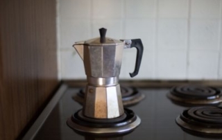 A coffee pot on the stove