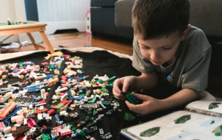 boy with legos