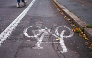 Bike lane in a paved road